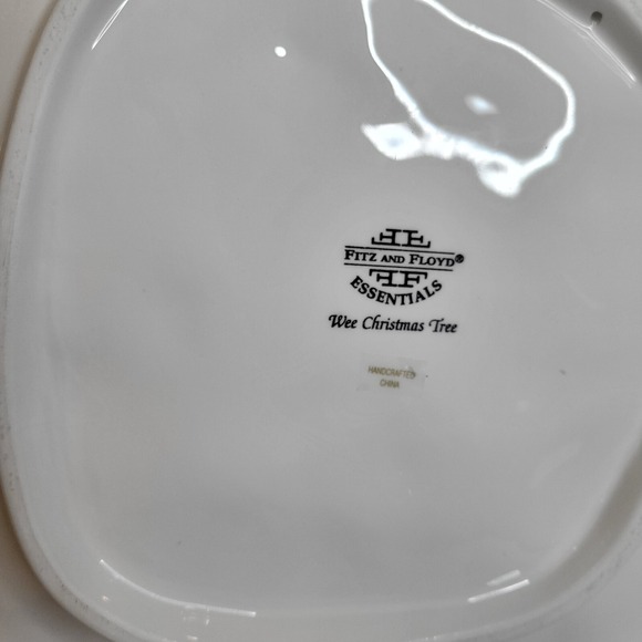 Fitz And Floyd Wee Christmas Tree Canape Plate Teddy Bear Doll Decor Vintage - Picture 6 of 7